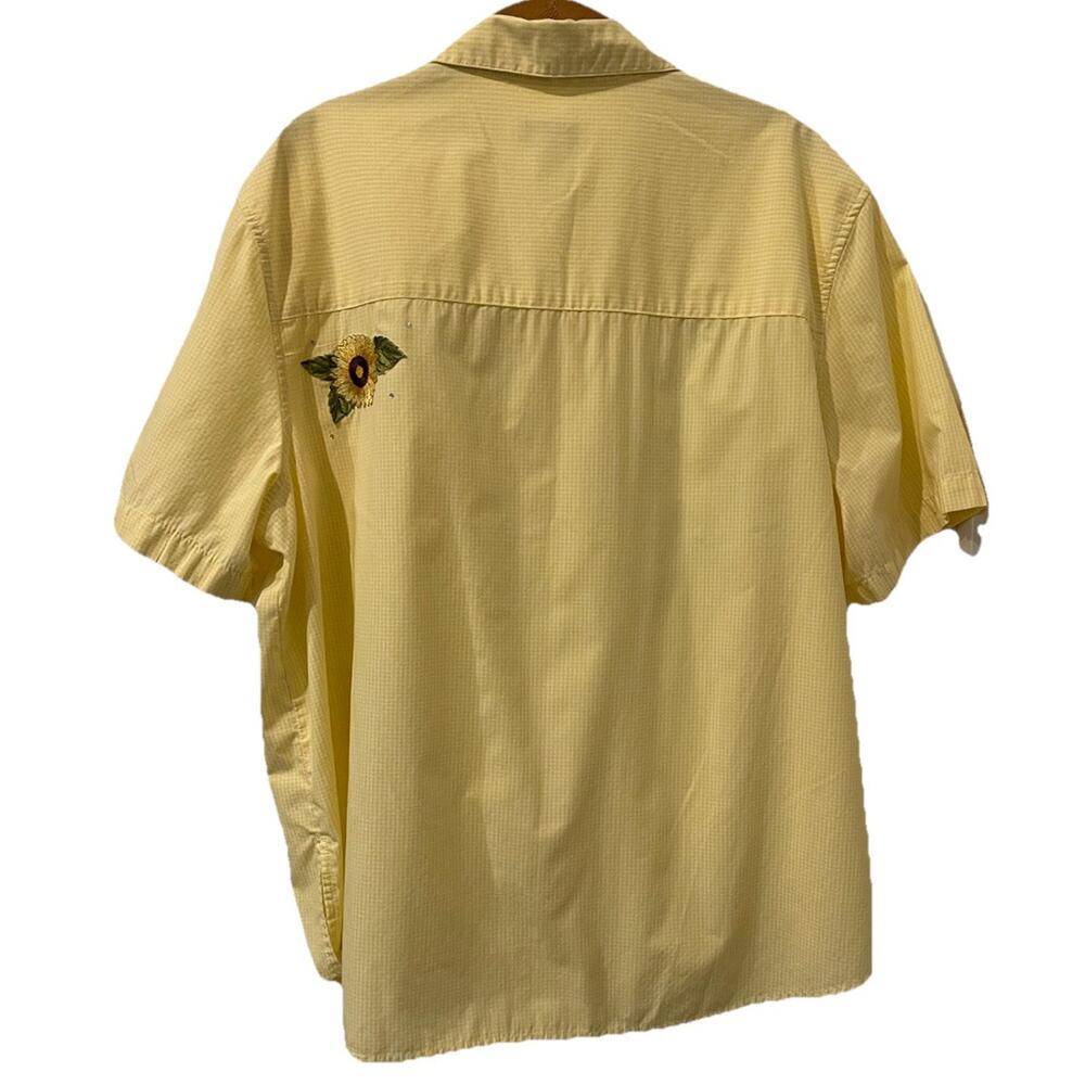 Drapers And Damons Plus 1X Women's Yellow & White Check Blouse-Sunflowers - Picture 9 of 9